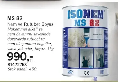 Isonem Ms 82 Nem Ve Rutubet Boyası 1 Kg