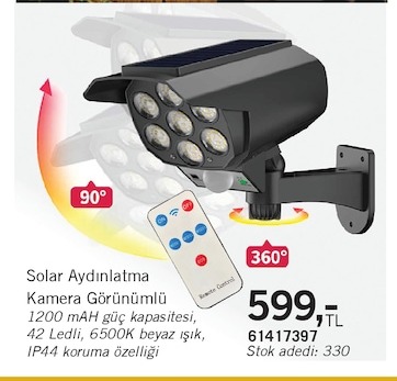 Solar Aydınlatma Kamera Görünümlü 42 Ledli