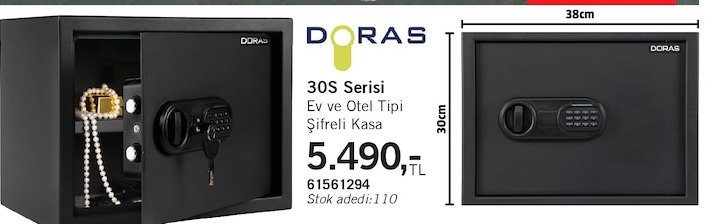 30S Serisi Ev Ve Otel Tipi Şifreli Kasa