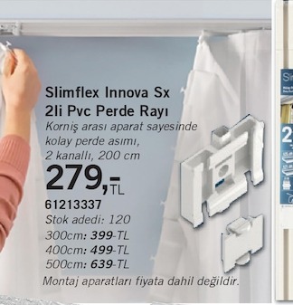 Slimflex Innova Sx 2Li Pvc Perde Rayı
