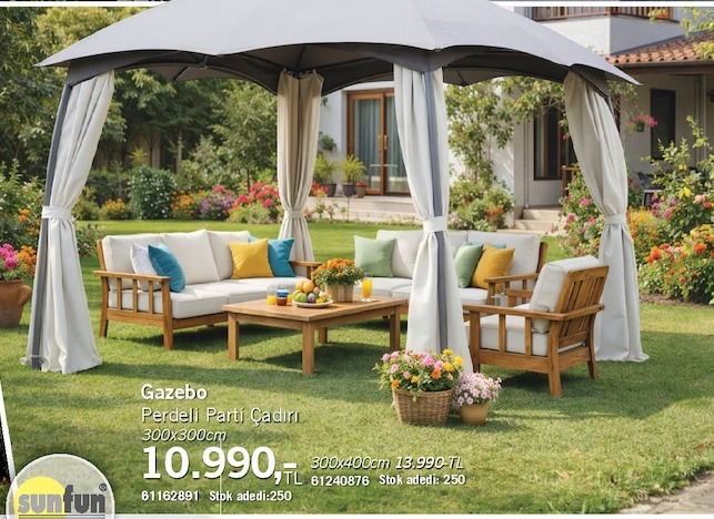 Sunfun Gazebo Perdeli Parti Çadırı 300X300Cm