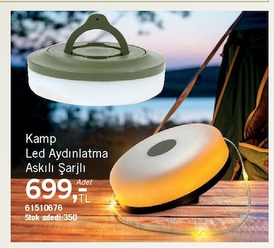Kamp Led Aydınlatma Askılı Şarjlı
