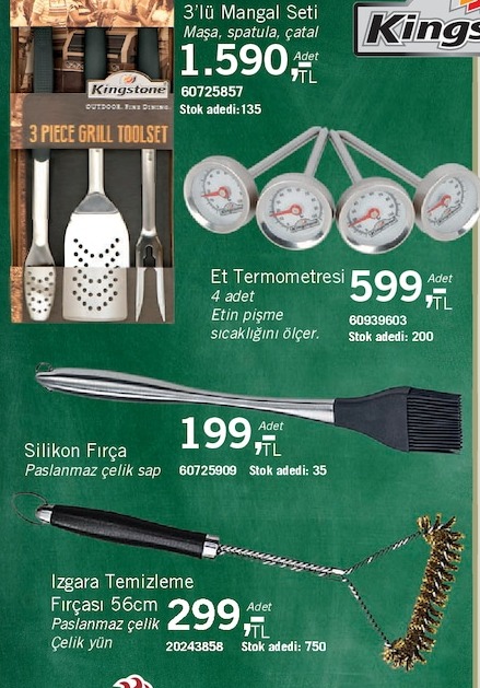 3'Lü Mangal Seti Maşa, Spatula, Çatal