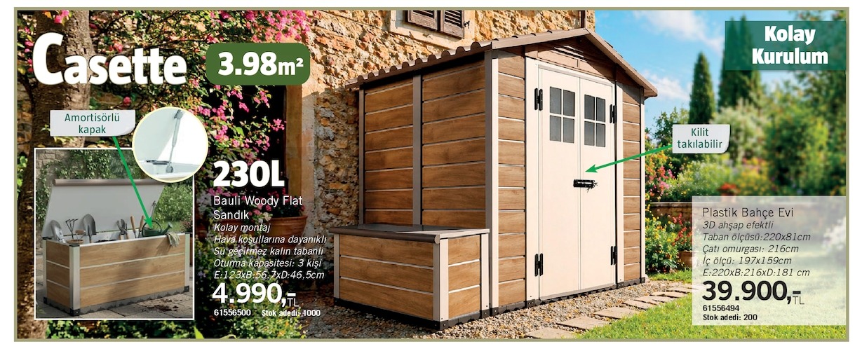 Casette 230L Bauli Woody Flat Sandık