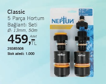 Neptün Classic 5 Parça Hortum Bağlantı Seti 13Mm 50M Adet