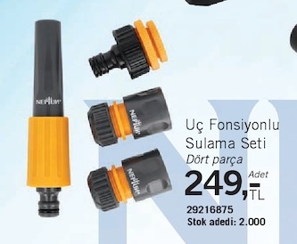 Üç Fonksiyonlu Sulama Seti Dört Parça Adet