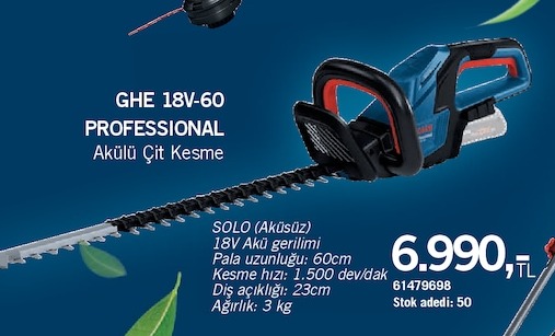 Ghe 18V-60 Professional Akülü Çit Kesme