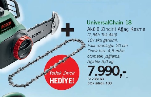 Bosch Universalchain 18 Akülü Zincirli Ağaç Kesme