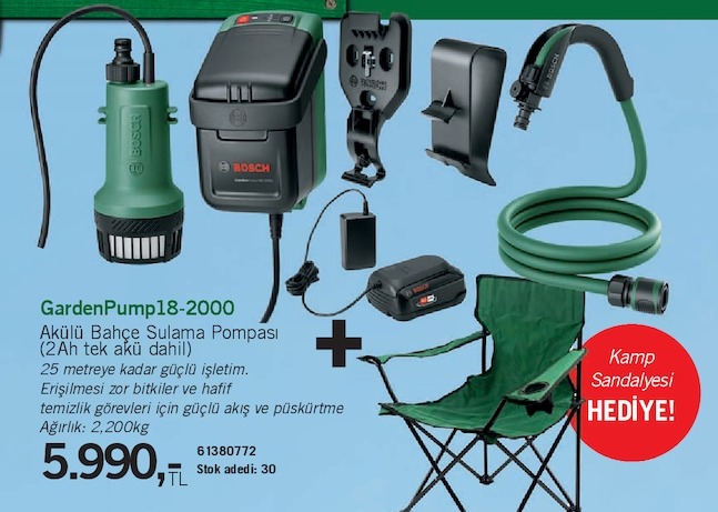 Bosch Gardenpump18-2000 Akülü Bahçe Sulama Pompası