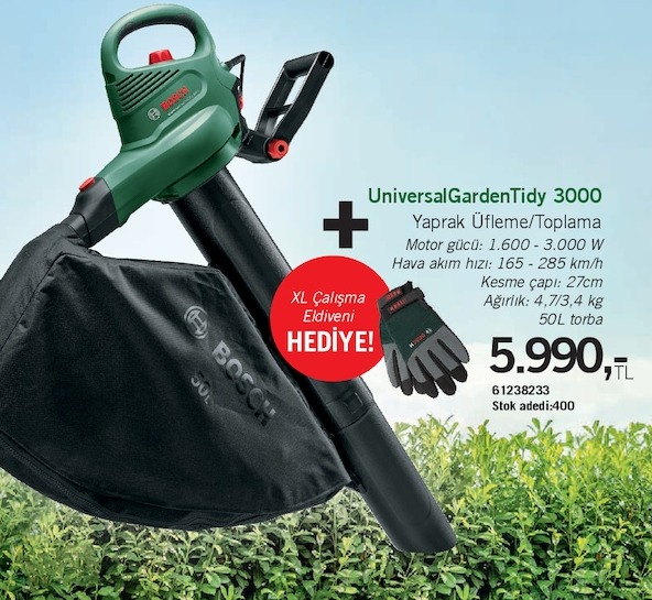 Bosch Universalgardentidy 3000 Yaprak Üfleme/Toplama
