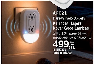 Ag021 Fare/Sinek/Böcek/Karinca/Haşere Kovari Gece Lambasi