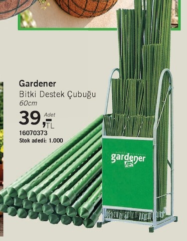 Gardener Bitki Destek Çubuğu 60Cm