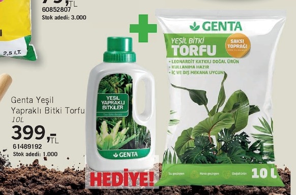 Genta Yeşil Yapraklı Bitki Torfu 10L