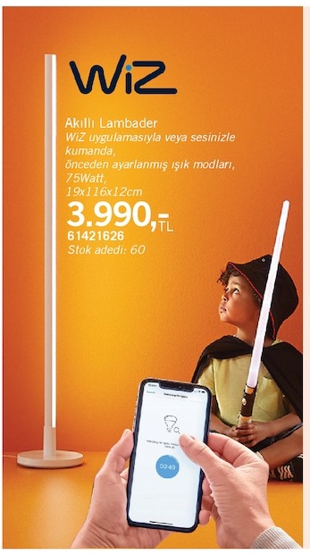 Wiz Akıllı Lambader 75 Watt 19X116X12Cm