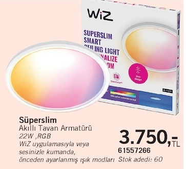 Wiz Süperslim Akıllı Tavan Armatürü 22W Rgb