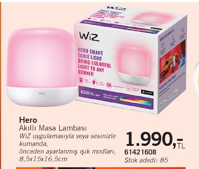 Wiz Hero Akıllı Masa Lambası 8.5X15X16.5Cm