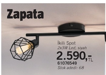Zapata İkili Spot 2X3W Led
