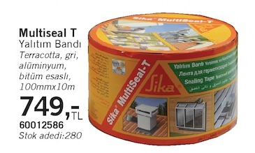 Multiseal T Yalıtım Bandı Terracotta, Gri, Alüminyum, Bitüm Esaslı, 100Mmx10M