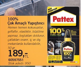 Pattex 100% Çok Amaçlı Yapıştırıcı 50Gr