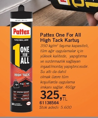 Pattex One For All High Tack Kartuş 460Gr