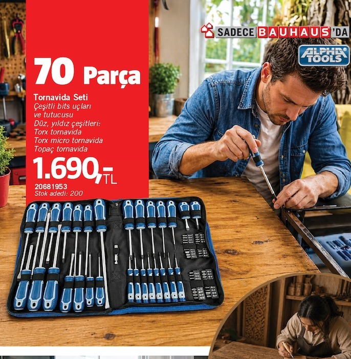 Alpha Tools 70 Parça Tornavida Seti
