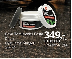 Boya Temizleyici Pasta Cila + Uygulama Süngeri 250 Gr