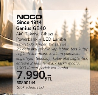 Akü Takviye Cihazi + Powerbank + Led Lamba 12V/1000 Amper
