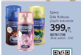 Discover Sprey Oda Kokusu Çeşitli Kokularda