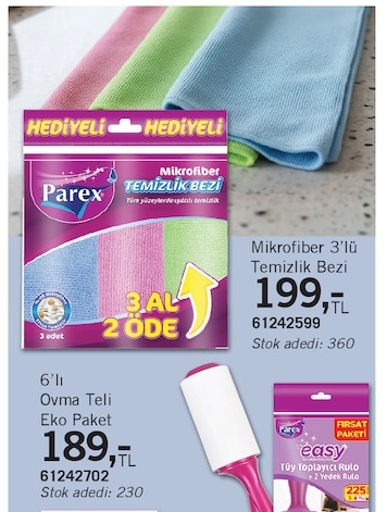 Parex Mikrofiber 3'Lü Temizlik Bezi