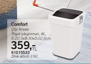 Comfort Çöp Kovası Poşet Sıkıştırmalı, 8L