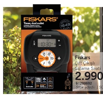 Fiskars Çift Çıkışlı Sulama Saati