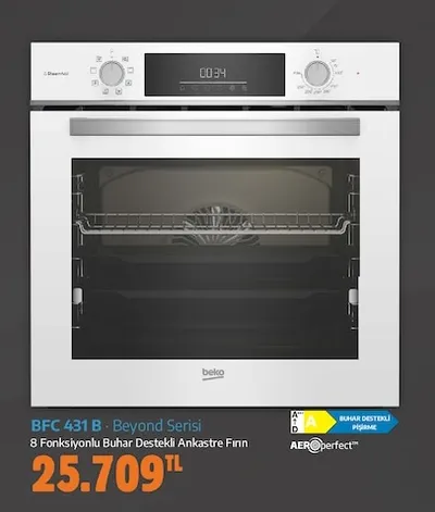 Bfc 431 B · Beyond Serisi 8 Fonksiyonlu Buhar Destekli Ankastre Fırın