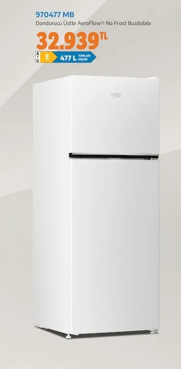 Beko 970477 Mb Dondurucu Üstte Aeroflow™ No Frost Buzdolabı