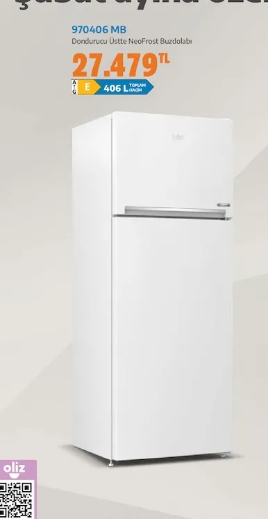 Beko 970406 Mb Dondurucu Üstte Neofrost Buzdolabı