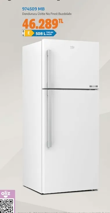 974509 Mb Dondurucu Üste No Frost Buzdolabı