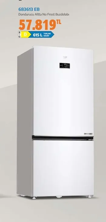 683613 Eb Dondurucu Altta No Frost Buzdolabı