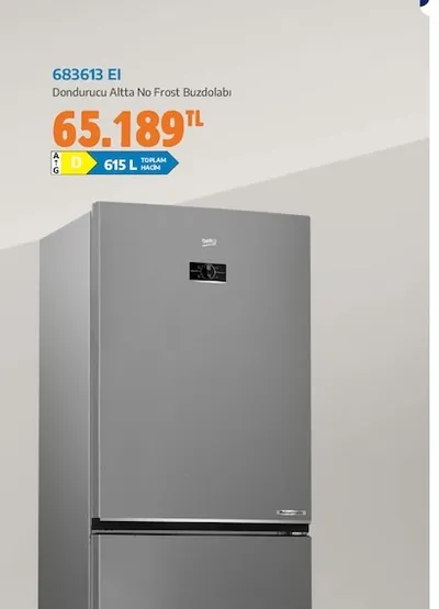 683613 Ei Dondurucu Altta No Frost Buzdolabı