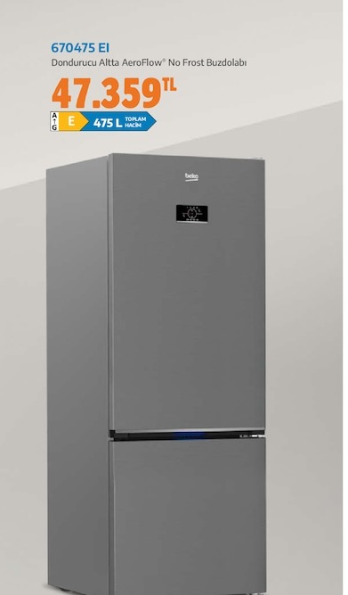670475 Ei Dondurucu Altta Aeroflow No Frost Buzdolabı