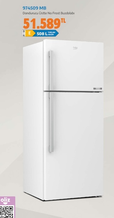 974509 Mb Dondurucu Üstte No Frost Buzdolabı