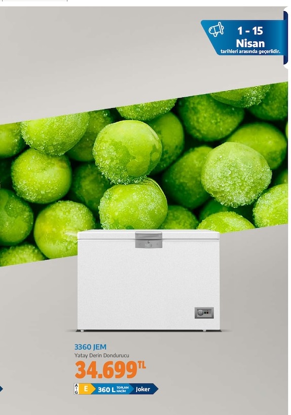 3360 Jem Yatay Derin Dondurucu