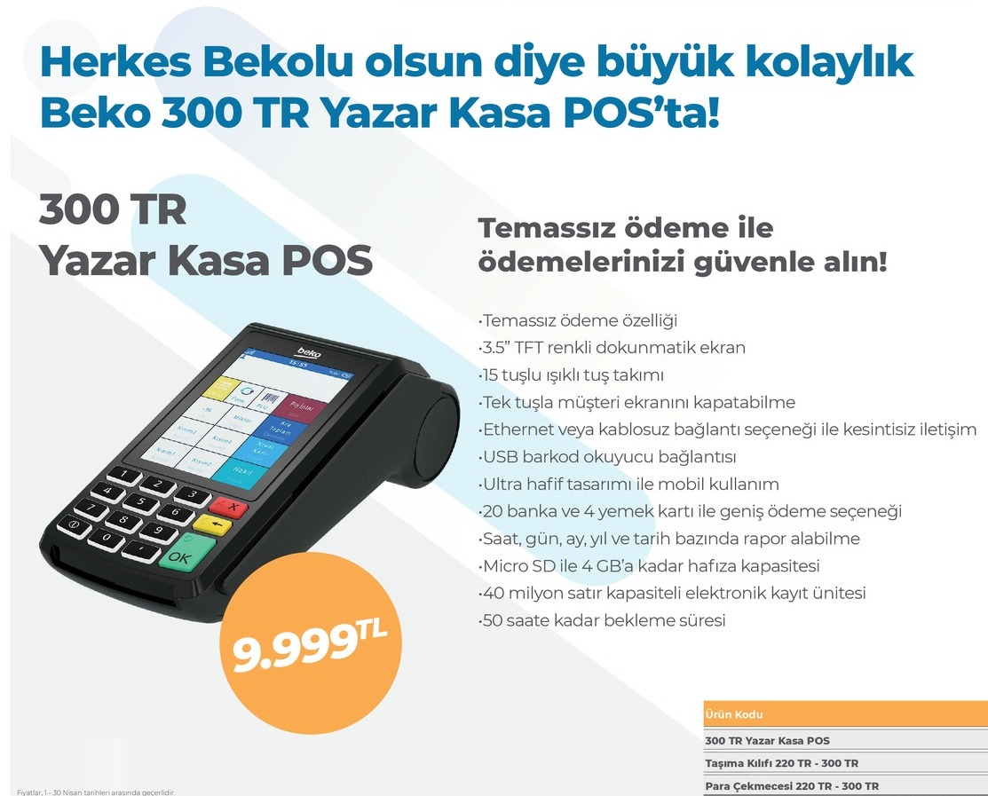 Beko 300 Tr Yazar Kasa Pos