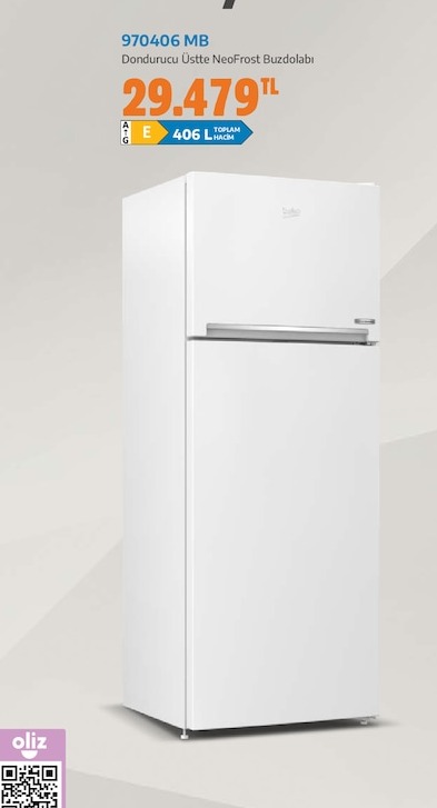 Beko 970406 Mb Dondurucu Üstte Neo Frost Buzdolabı