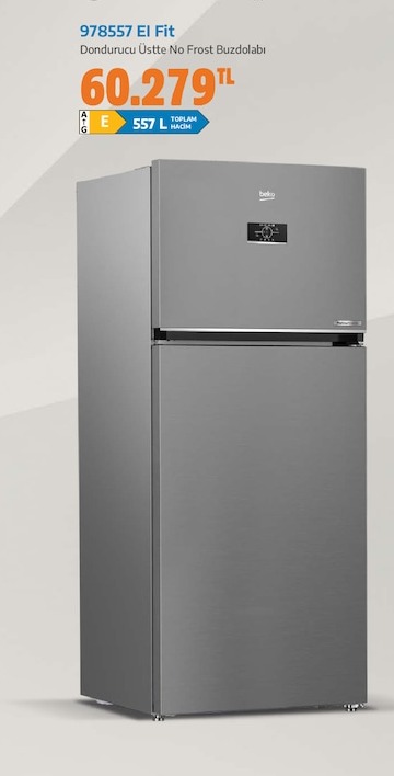 Beko 978557 El Fit Dondurucu Üstte No Frost Buzdolabı