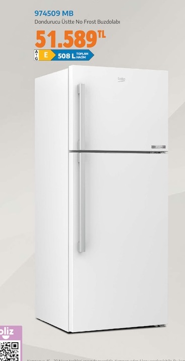 974509 Mb Dondurucu Üstte No Frost Buzdolabı