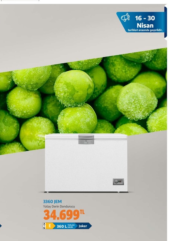 3360 Jem Yatay Derin Dondurucu
