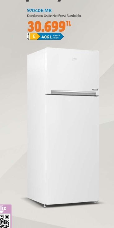 Beko Dondurucu Üstte Neofrost Buzdolabı 406 L