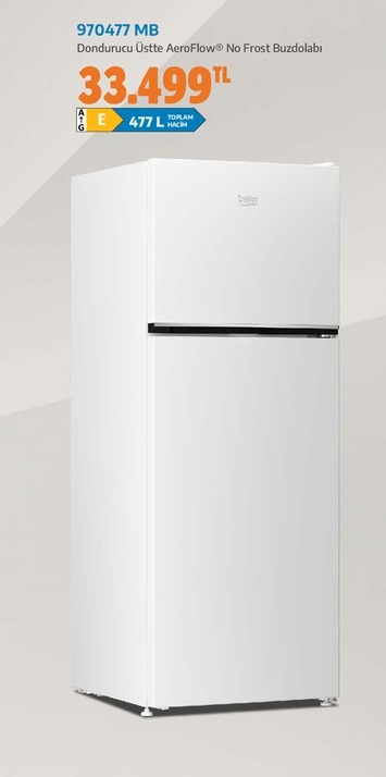 Beko Dondurucu Üstte Aeroflow No Frost Buzdolabı 477 L