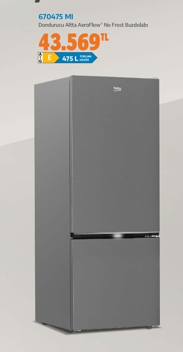 Beko Dondurucu Altta Aeroflow No Frost Buzdolabı 475 L