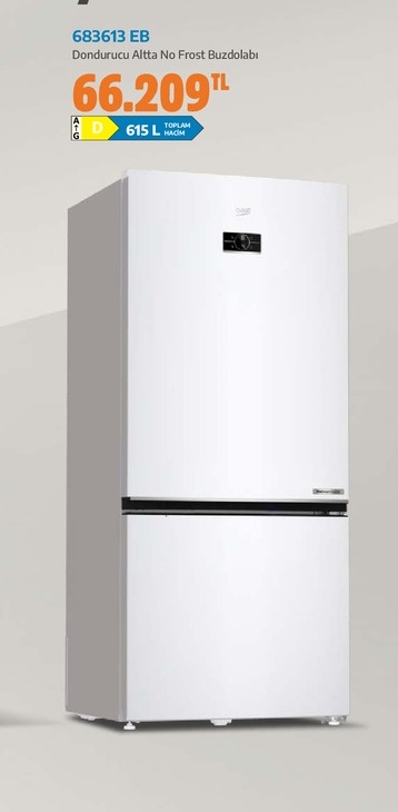 Beko 683613 Eb Dondurucu Altta No Frost Buzdolabı 615L