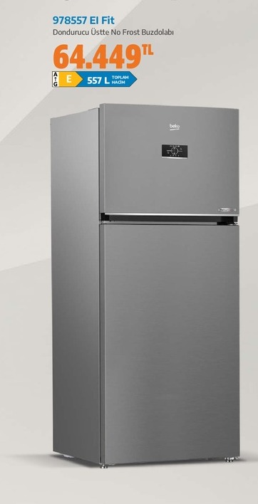 Beko 978557 El Fit Dondurucu Üstte No Frost Buzdolabı 557L